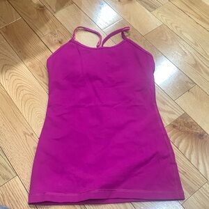 ivviva (lululemon) magenta tank top with a built in sports bra for kids size 10